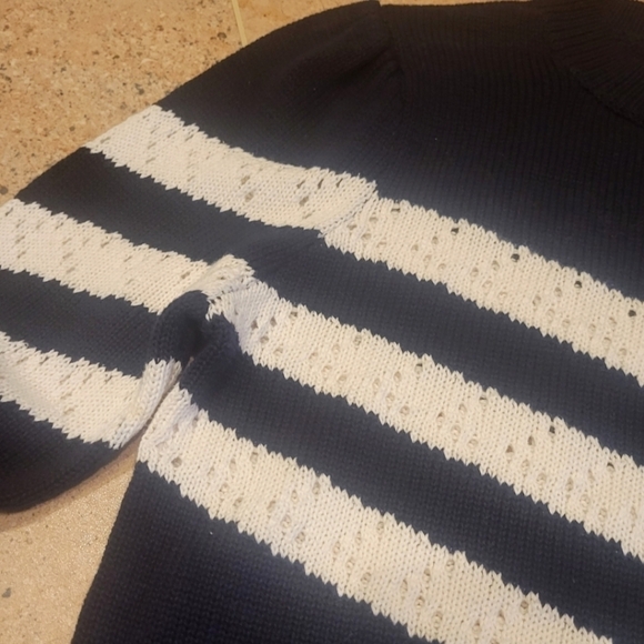 NEW! LOFT Cotton Nautical Varsity Striped Sweater Small. - Picture 4 of 8
